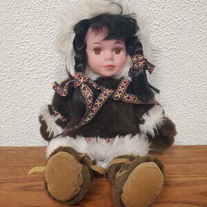 Doll Native Eskimo Girl by Artic Circle 12" Tall